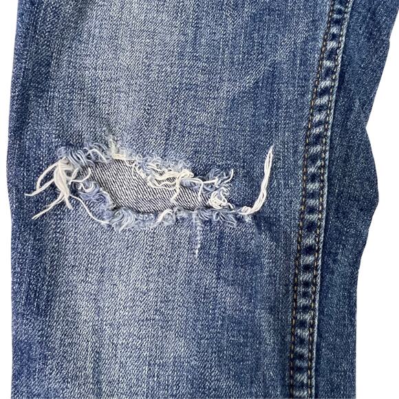 Levi's Too Superlow 524 Distressed Denim Blue Skinny Jeans Size 1 Medium - Picture 7 of 15